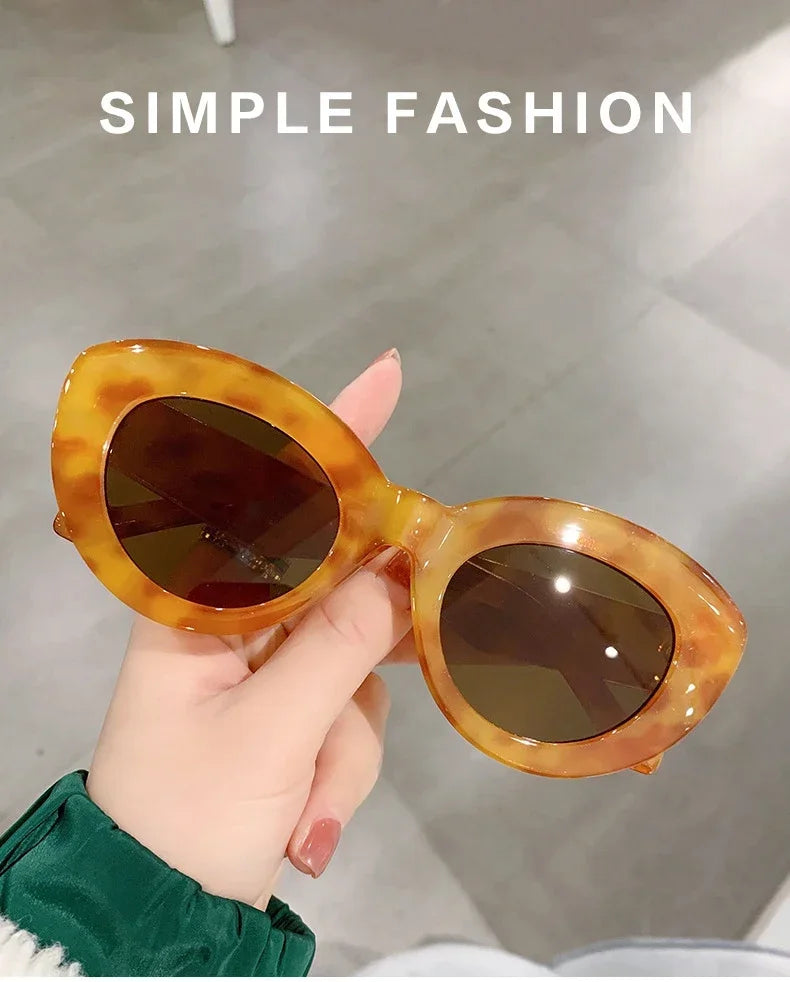 JNPCXI Ochelari de soare pentru femei, model „Cat Eye” supradimensionat, la modă, cu dungi verzi, stil retro, protecție UV400; ochelari de soare ovali pentru bărbați, la modă