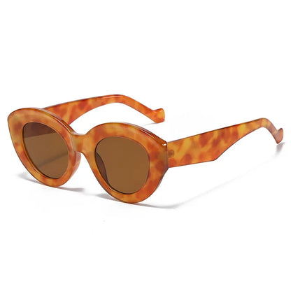 JNPCXI Ochelari de soare pentru femei, model „Cat Eye” supradimensionat, la modă, cu dungi verzi, stil retro, protecție UV400; ochelari de soare ovali pentru bărbați, la modă