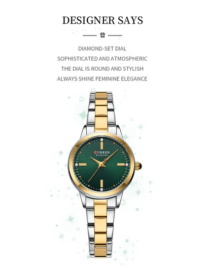 CURREN Women's Watches Fashion Original Quartz Wrist Watch for Ladies Roman Dial Dazzling Diamond Waterproof Luminous Luxury New