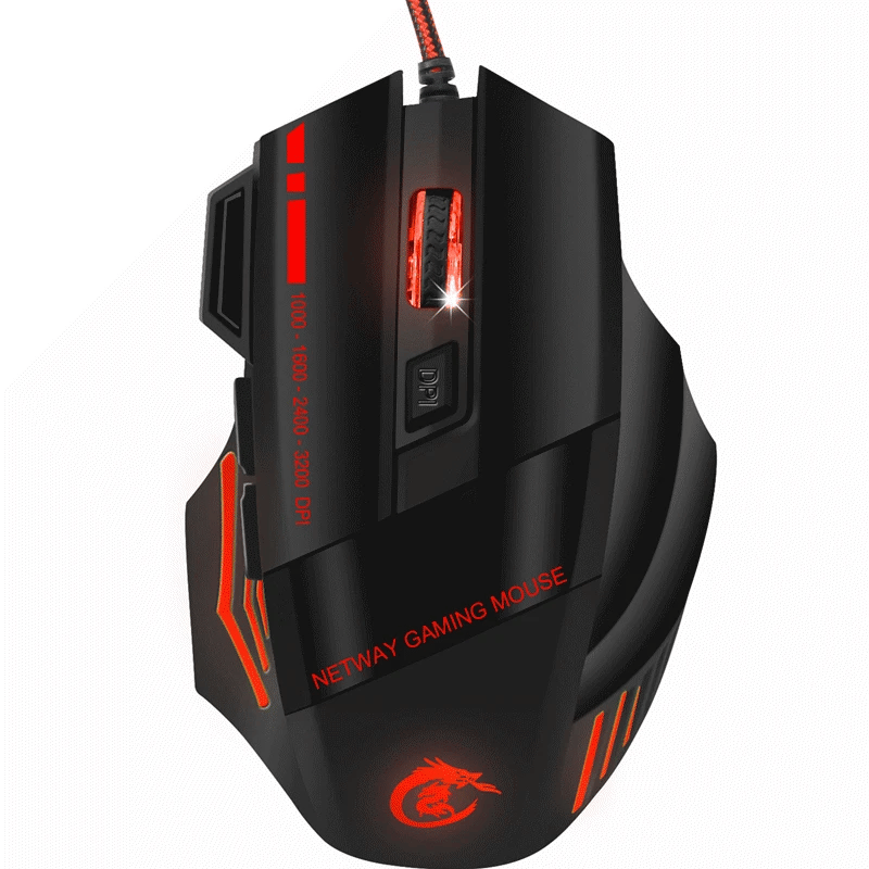 Professional Gaming Wired Mouse Seven-key Backlit Mouse 5500 DPI Fast Move Five Levels of Adjustable DPI Ergonomic Optical Mouse