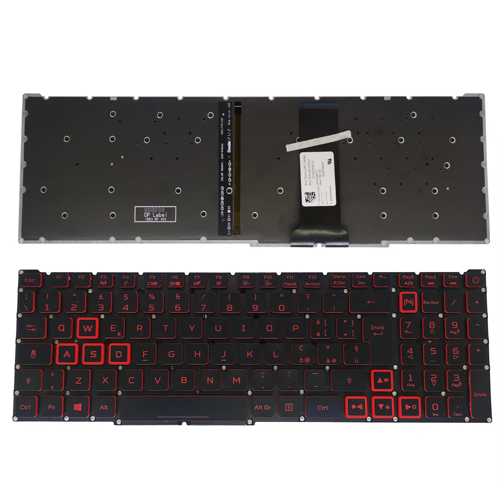 Teclado retroiluminado PT-BR Brasil US RU para Acer Nitro 5 AN515-54 AN515-43 AN517-52 AN517-51 AN517-54 AN715-51 Espanha LA IT TR GR FR