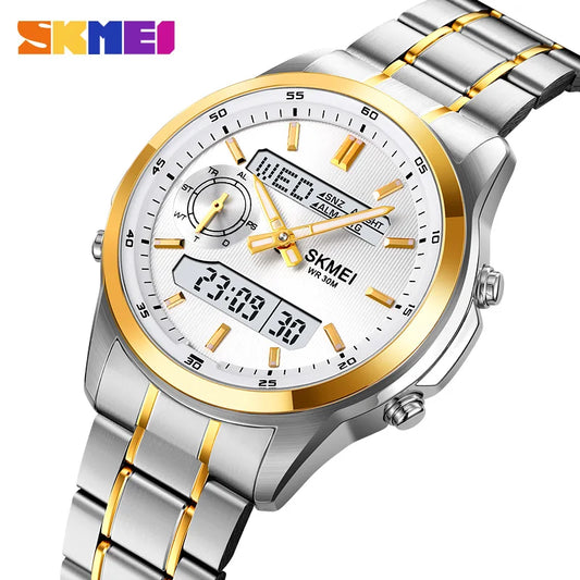 SKMEI 2284 Business Men's Electronic Multifunctional Dual Display Sports Waterproof Luminous Luxury Watch Digital Watch Reloj