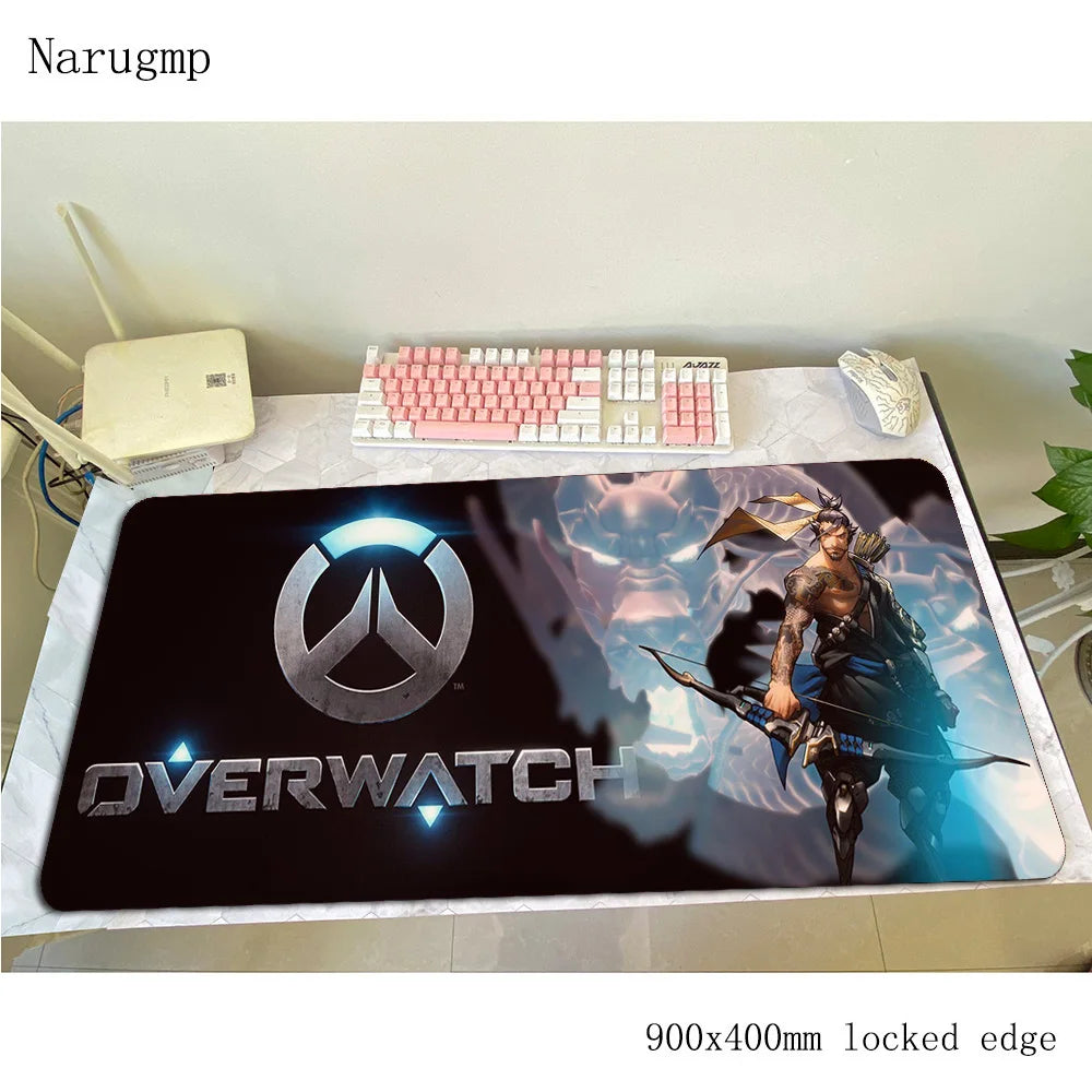 Podkładka pod mysz Overwatch, mata na biurko 900x400x3mm, duża gamingowa podkładka pod mysz i klawiaturę, prezent dla gracza PC na urodziny