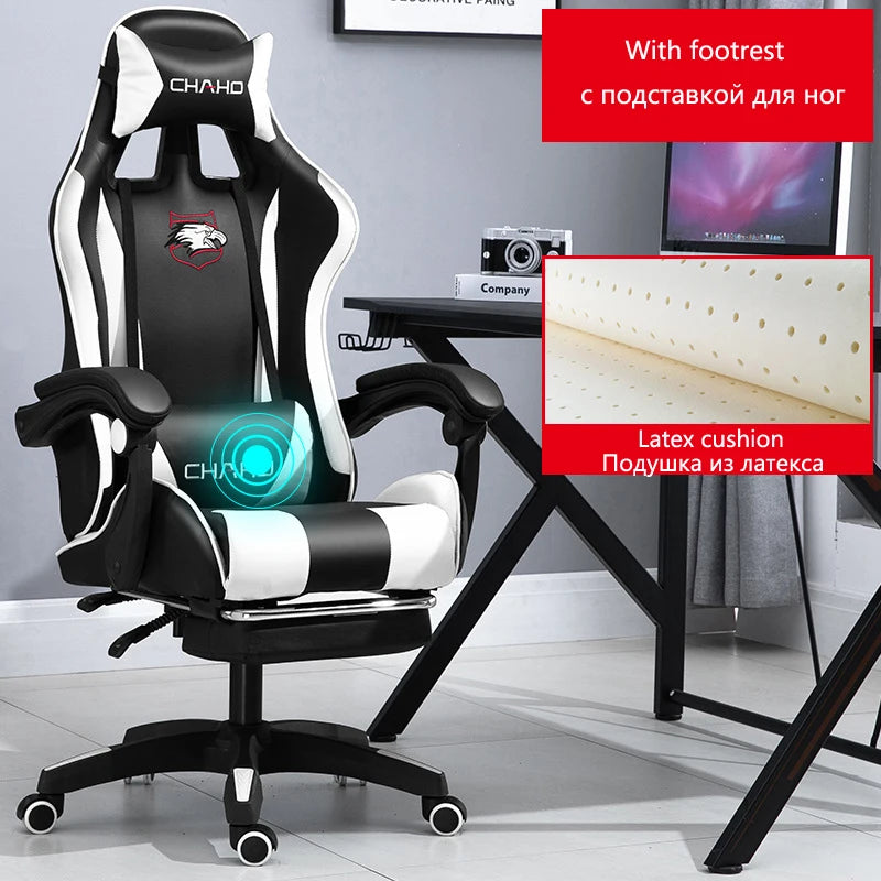 Joylive WCG Ergonomic Gaming Chair Leather Computer Chair Reclining Racing Office Chair with Adjustable Armrests for Gaming Room