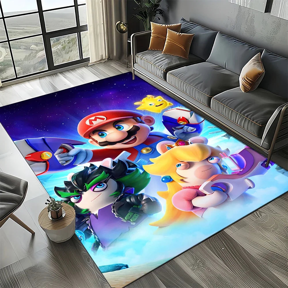 Covor cu motiv retro Mario, covor pentru sufragerie, dormitor, canapea, preș de intrare, decor, covoraș de joacă pentru copii