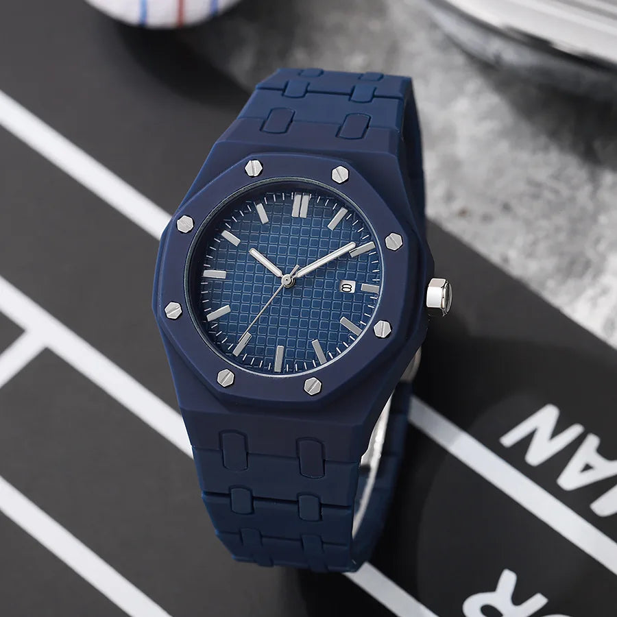 New Fashion Men Luxury Calendar Watch Women Business Casual Quartz Watches Sports Plastic Watch Students Watches Reloj Hombre