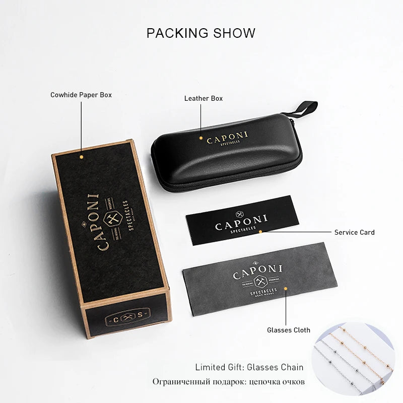 Ochelari de soare pentru femei CAPONI cu gradient polarizat, de marcă, de designer, cu protecție anti-raze UV, ochelari decorativi originali CP21015