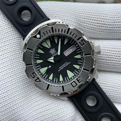 STEELDIVE SD1984 New Arrival 42.2MM M onster 200M Waterproof NH36 Day Function Sapphire Glass Automatic Movement Steel Bracelet
