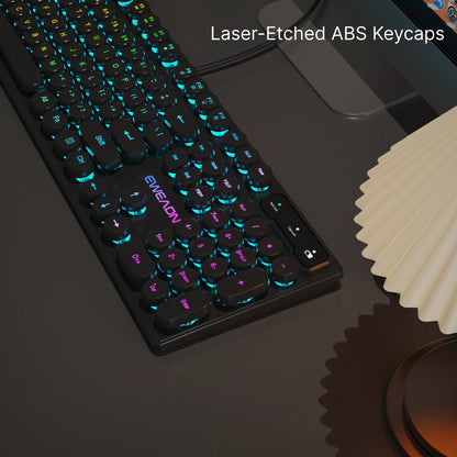 EWEADN GX330 Gaming Keyboard Wired, LED Backlit, Office silent keyboard full size, Ergonomic , Gaming, office, Windows/Laptop/PC