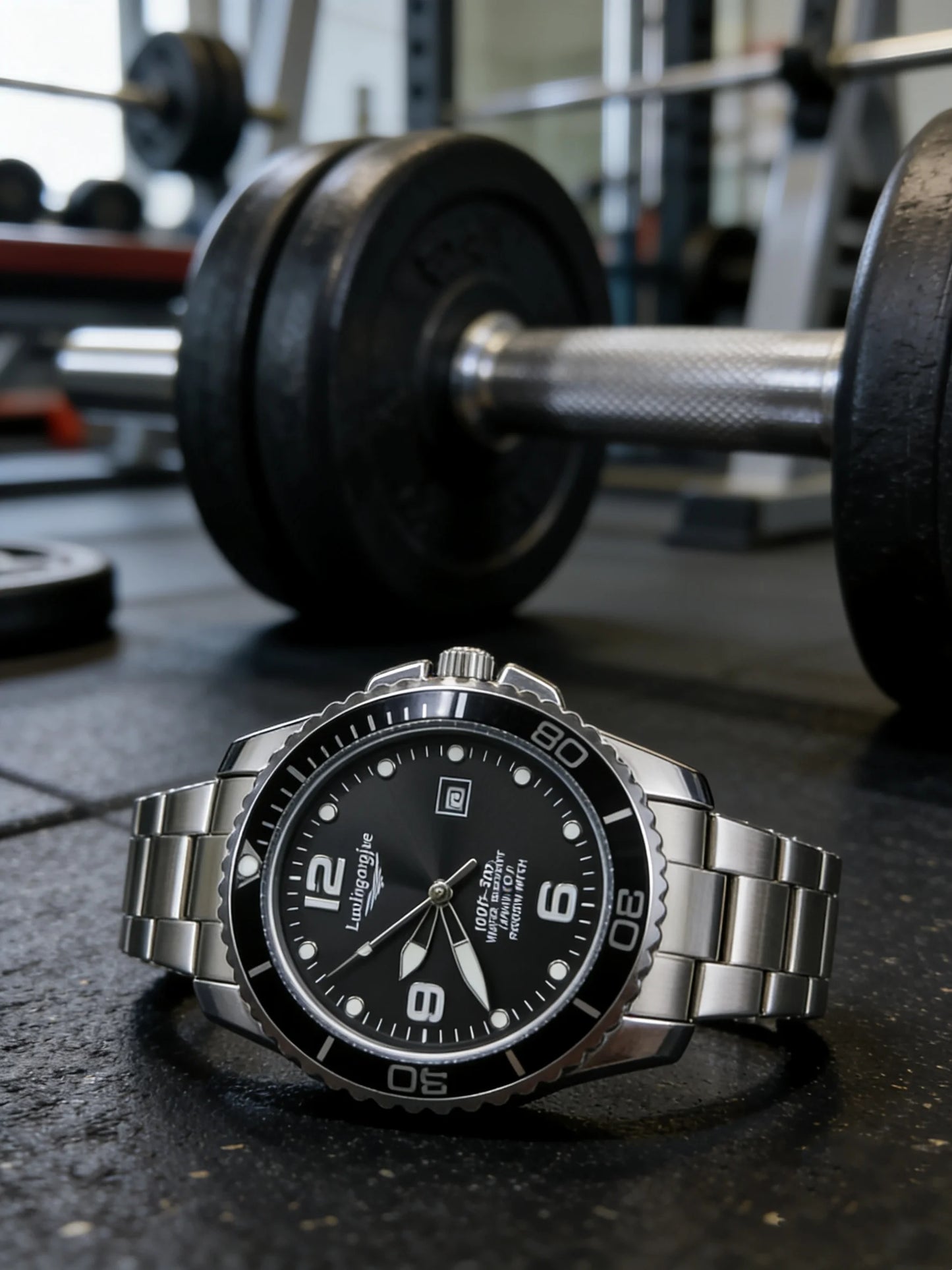 Men's Luxury Diving Quartz Watch, Classic Style, Waterproof, Luminous Calendar, Stainless Steel Strap, Business Casual Style, Men's Watch, High-Quality Gift, Gift for Men