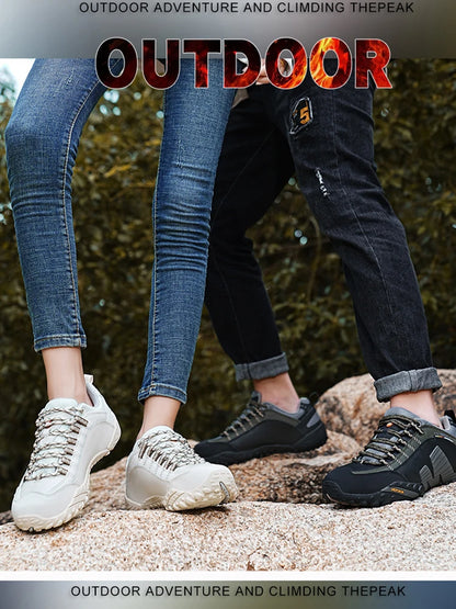 Mountaineering Shoes Men's Genuine Leather Outdoor Sports Anti-Slip Mountaineering Hiking Shoes Breathable Tourism Shoes