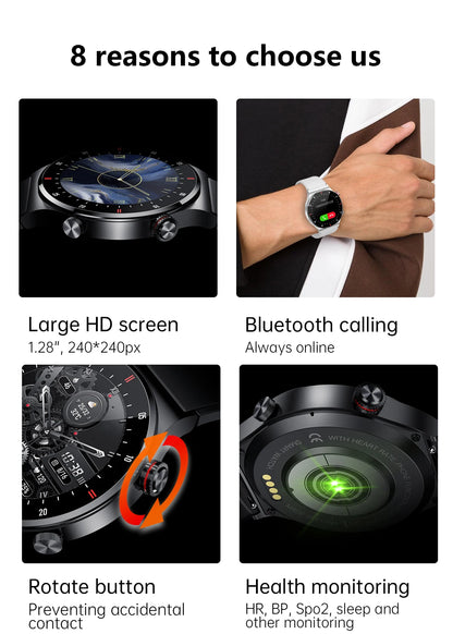 Luxury QW33 Smart Watches Men NFC Wireless Call Fitness Waterproof Sports Wrist Intelligent Smartwatches for Women Android 2026