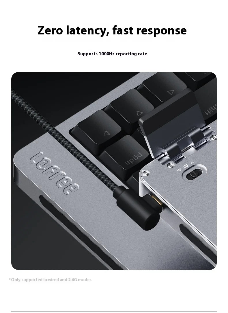 Lofree FLOW2 Mechanische Tastatur fürs Business-Büro, kabellos per Bluetooth und kabelgebunden, leiser und sanfter Klang, kompatibel, geräuscharm, Aluminiumgehäuse