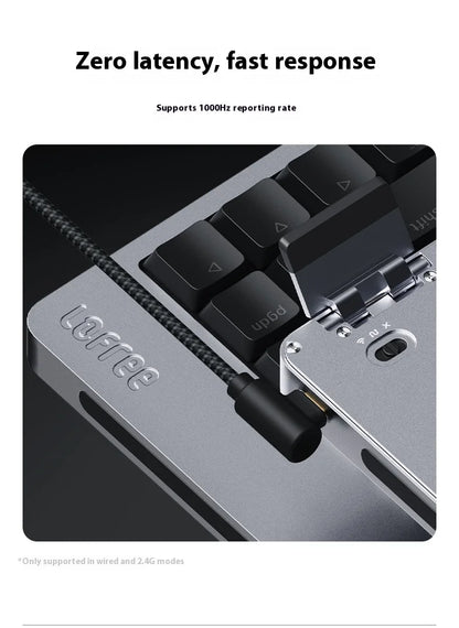 Lofree FLOW2 Mechanische Tastatur fürs Business-Büro, kabellos per Bluetooth und kabelgebunden, leiser und sanfter Klang, kompatibel, geräuscharm, Aluminiumgehäuse