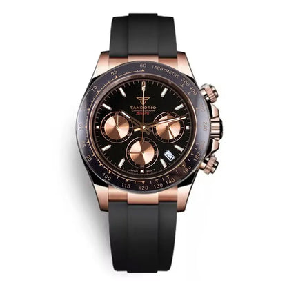 Orologio da uomo Luxury VK63 con movimento al quarzo, cronografo business 39mm in acciaio/oro rosa, datario e quadrante luminoso