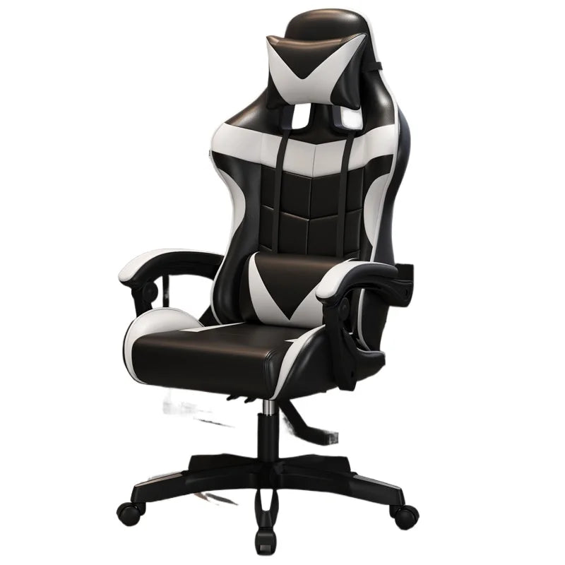 Gaming Chair for Home Office Internet Cafe Computer Swivel Chair with Elastic Back Support for Streamers Ergonomic Long
