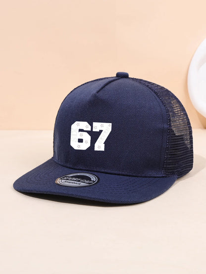 1PC Practical 67 Star Hat! Mesh breathable+flat eave decoration for face shape, essential for commuting