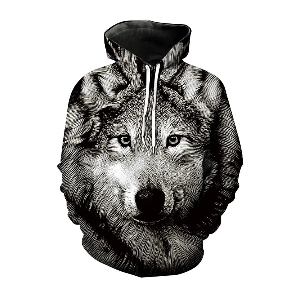 Wolf Printed Hoodies Men 3D Hoodies Brand Sweatshirts Jackets Quality Pullover Fashion Tracksuits Animal Streetwear Out