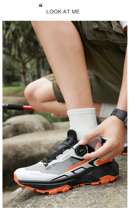Zapatillas de running para hombre de primavera y verano, calzado de senderismo para exteriores, zapatillas de trail resistentes al desgaste con cierre BOA, transpirables, de estilo deportivo y casual