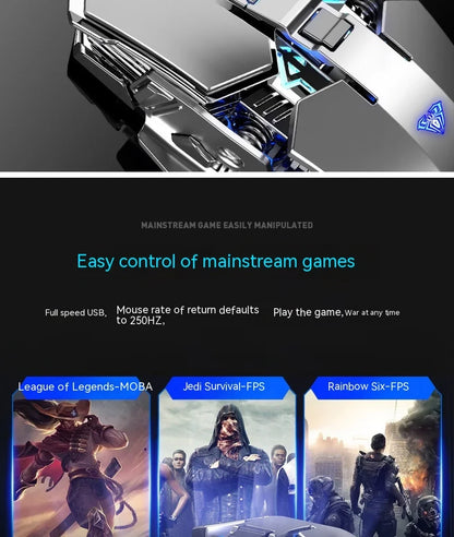 AULA mouse Multifunctional Gaming Side Keys Mouse Rechargeable Mecha style Mice 2.4 G Wireless Ergonomics Dpi adjustable Gamer