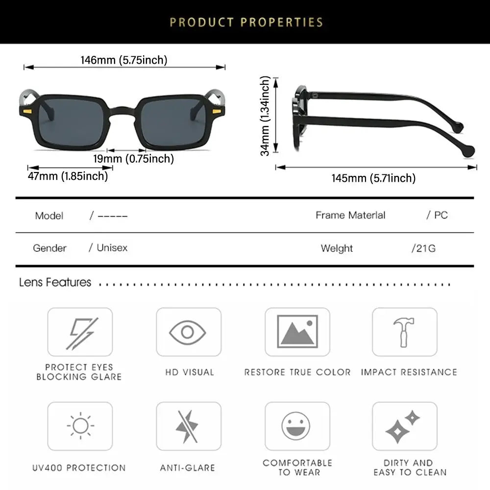 Ochelari de soare Fashion Square pentru femei, model nou retro cu nituri decorative; ochelari de soare pentru bărbați, model leopard albastru, cu lentile degradate, protecție UV400