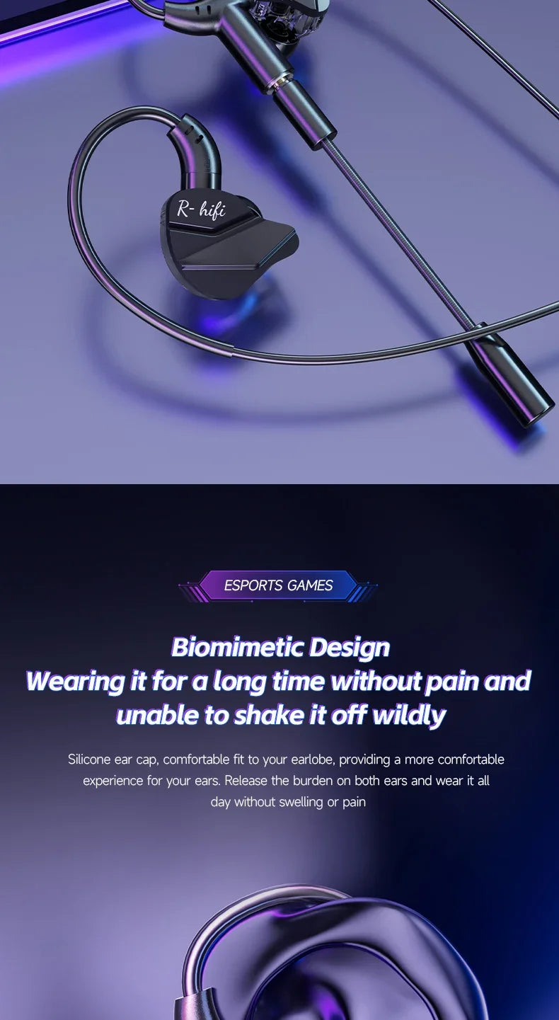 Auriculares para videojuegos con doble micrófono, auriculares estéreo Hi-Fi para videojuegos con conexión tipo C y cable de 3,5 mm, auriculares intraauriculares con reducción de ruido y micrófono para Samsung