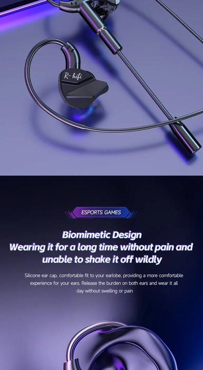 Auriculares para videojuegos con doble micrófono, auriculares estéreo Hi-Fi para videojuegos con conexión tipo C y cable de 3,5 mm, auriculares intraauriculares con reducción de ruido y micrófono para Samsung