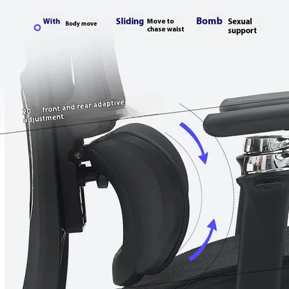 Ergonomic Office Chair Mesh Seat Adjustable Headrest Commercial Chair Footrests Support Comfortable Lumbar Chaise Ergonomique