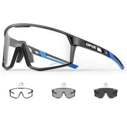 KAPVOE Ochelari UV400 pentru bărbați și femei, pentru ciclism de șosea, sporturi montane, activități în aer liber, ochelari de soare fotocromatici pentru ciclism, ochelari de bicicletă