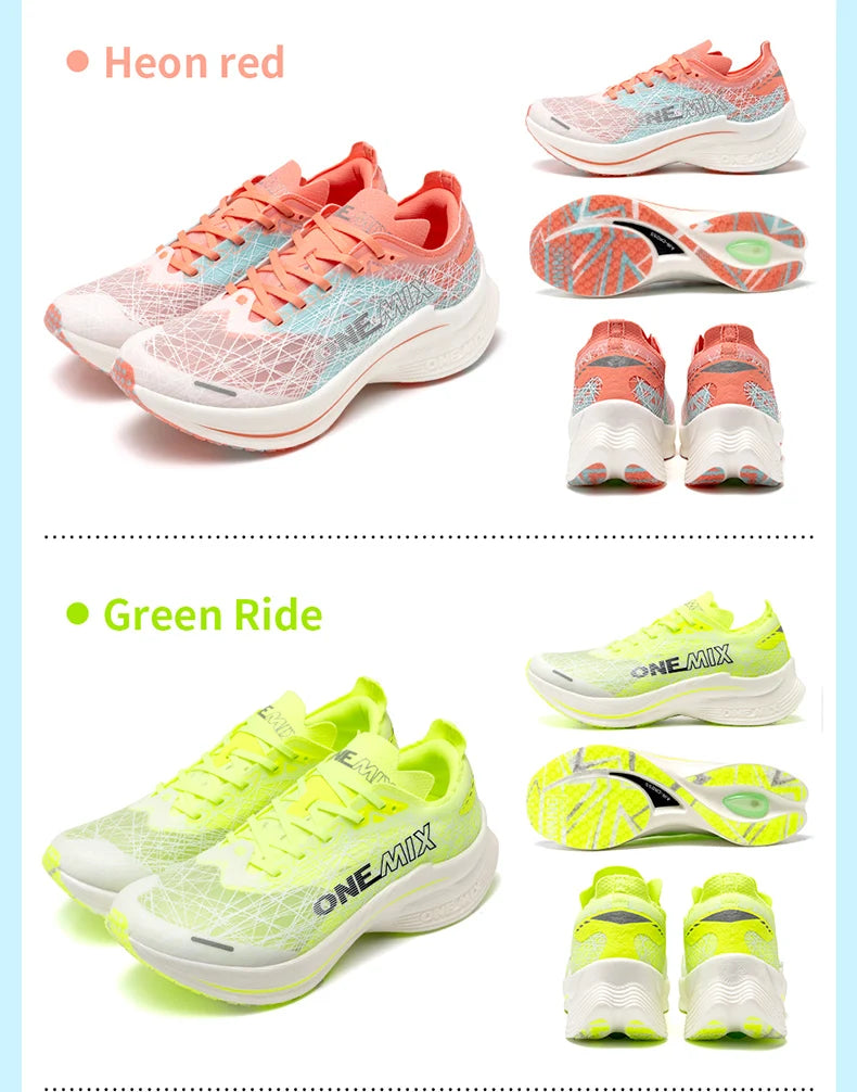 ONEMIX Carbon Fiber Plate Running Shoes Traction Shock Absorption Professional Marathon PB Racing Sports Trainers
