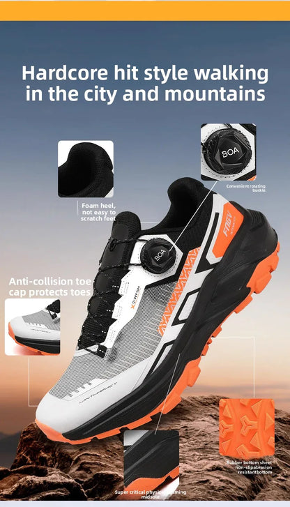Zapatillas de running para hombre de primavera y verano, calzado de senderismo para exteriores, zapatillas de trail resistentes al desgaste con cierre BOA, transpirables, de estilo deportivo y casual