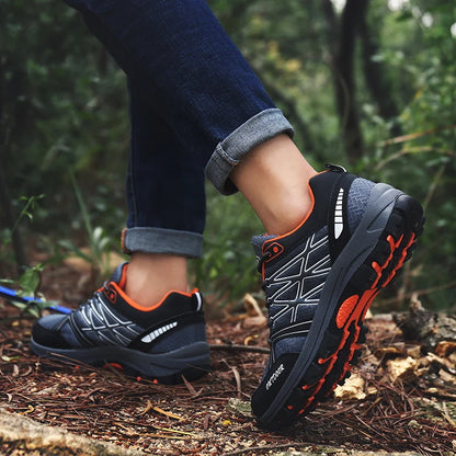Sapatos de caminhada de marca para homem em malha respirável, calçado de viagem outdoor impermeável para caça e pesca, sapatos desportivos de montanha, todo-o-terreno e equitação