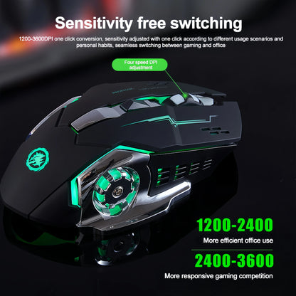 KEBIDUMEI dvourežimová myš Bluetooth 5.2, bezdrátová myš 2.4G, RGB herní myš, dobíjecí tichá myš 3600 DPI pro notebooky