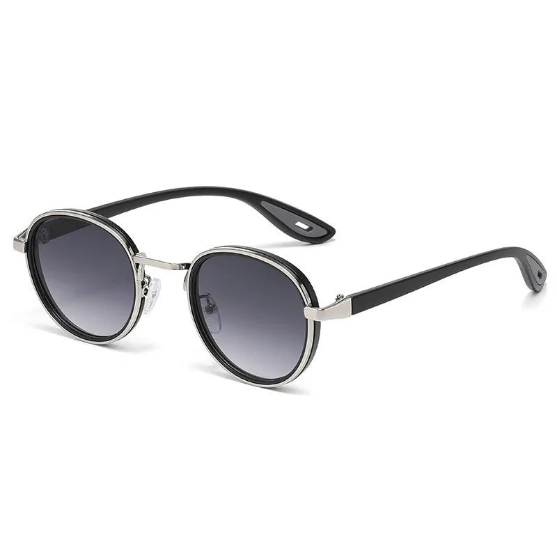 Ochelari de soare cu lentile ovale metalice, protecție UV, ramă mică în stil retro, ochelari de soare clasici de marcă, creație de designer, pentru femei și bărbați