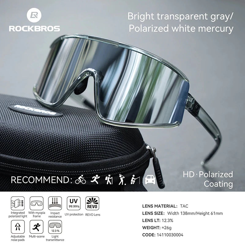 Ochelari de ciclism ROCKBROS: ochelari de soare polarizați, fotocromatici, anti-ceață, ochelari de protecție rezistenți la vânt, ochelari sportivi pentru MTB și biciclete de șosea