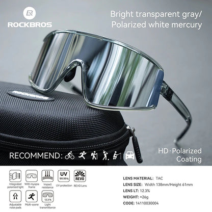 Ochelari de ciclism ROCKBROS: ochelari de soare polarizați, fotocromatici, anti-ceață, ochelari de protecție rezistenți la vânt, ochelari sportivi pentru MTB și biciclete de șosea
