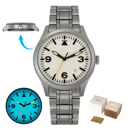 BERNY Full Titanium Automatic Watch for Men Sapphire AR Coated 10Bar Supper Luminous Men Wristwatch Sports Aviation Men Watches
