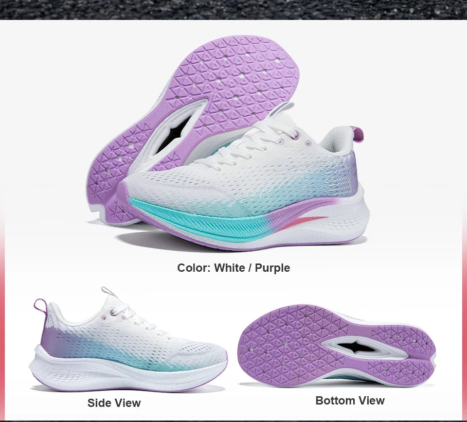 Baasploa Men Running Shoes Professional Training Women Carbon Plate Mesh Breathable Sneakers Male Lightweight Unisex Sport Shoes