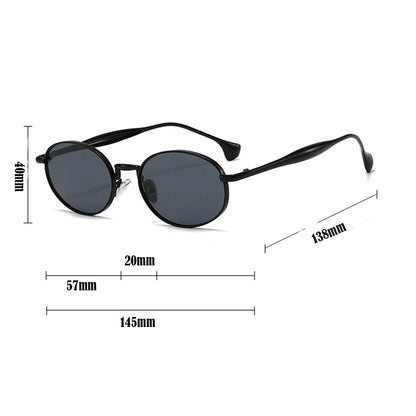 Ochelari de soare cu lentile ovale metalice, protecție UV, ramă mică în stil retro, ochelari de soare clasici de marcă, creație de designer, pentru femei și bărbați