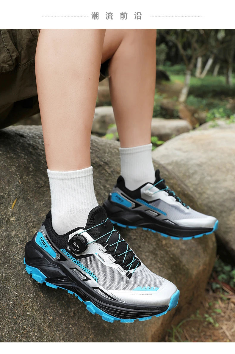 Zapatillas de running para hombre de primavera y verano, calzado de senderismo para exteriores, zapatillas de trail resistentes al desgaste con cierre BOA, transpirables, de estilo deportivo y casual