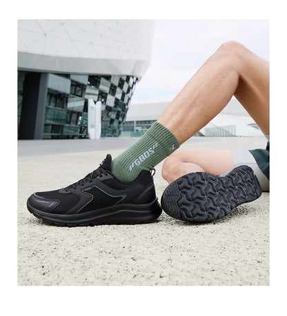 Xtep Sports Shoes Men’s Mesh Breathable Running Shoes, Winter Marathon Black White Men’s Sports Sneakers, Model 879119110110
