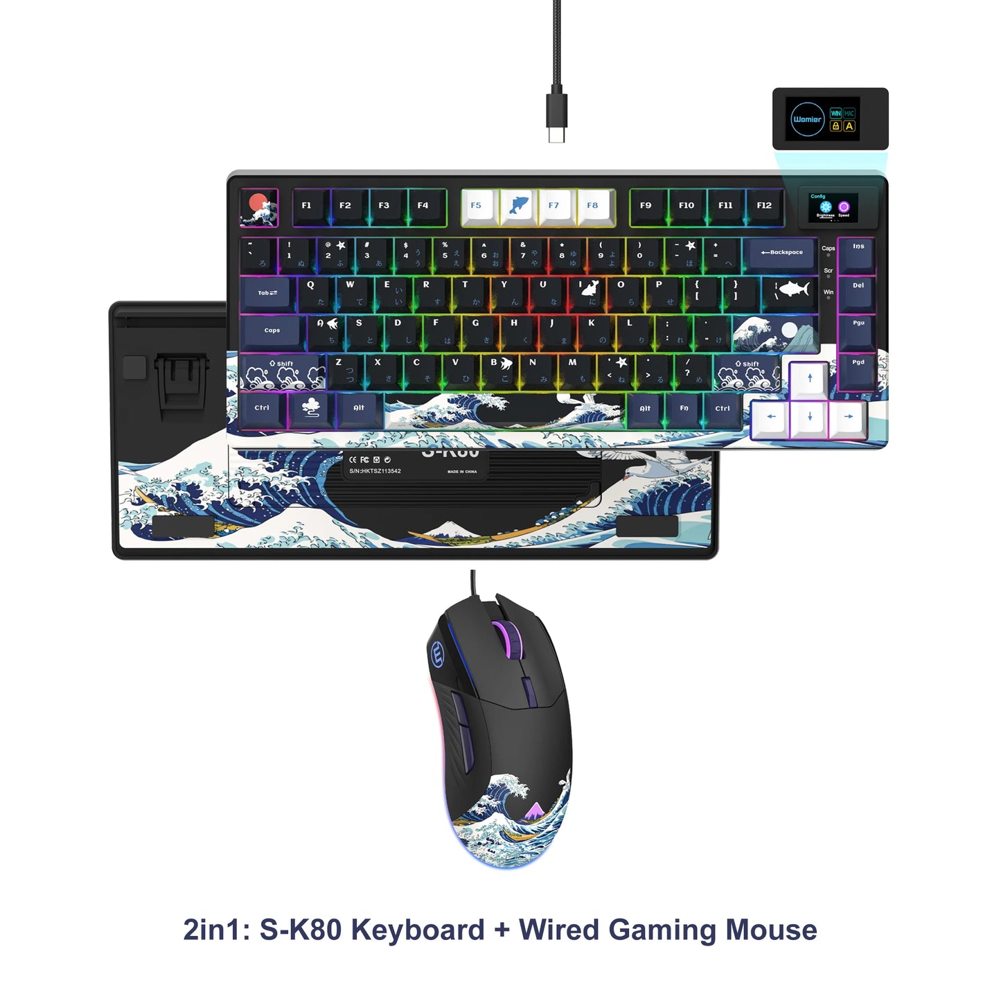 womier S-K80 Gamer Keyboard with Color OLED Display Mechanical Gaming Keyboard Hot Swappable Gasket Mount RGB Custom Keyboard