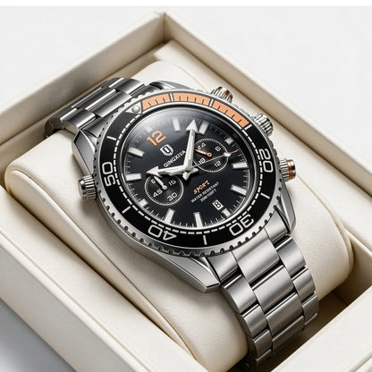 Montre-bracelet de luxe pour homme de marque QINGXIYA, chronographe sport étanche avec date lumineuse, montre à quartz décontractée pour homme