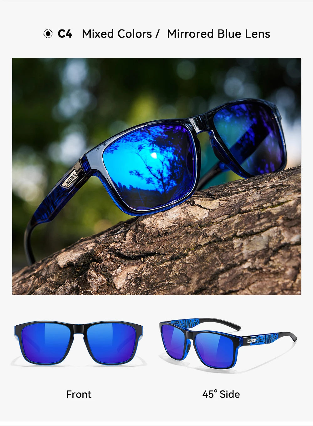 Ochelari de soare polarizați pentru bărbați KDEAM, mărime XXL, ochelari de protecție pentru sporturi în aer liber, lățime totală 155 mm, ochelari de soare extra mari
