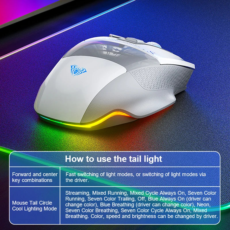 AULA SC550 gamingmus 2.4G trådlös makromus RGB-bakgrundsbelysning ergonomisk design e-sportmus PC-tillbehör