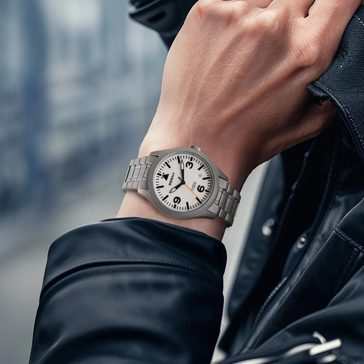 BERNY Full Titanium Automatic Watch for Men Sapphire AR Coated 10Bar Supper Luminous Men Wristwatch Sports Aviation Men Watches