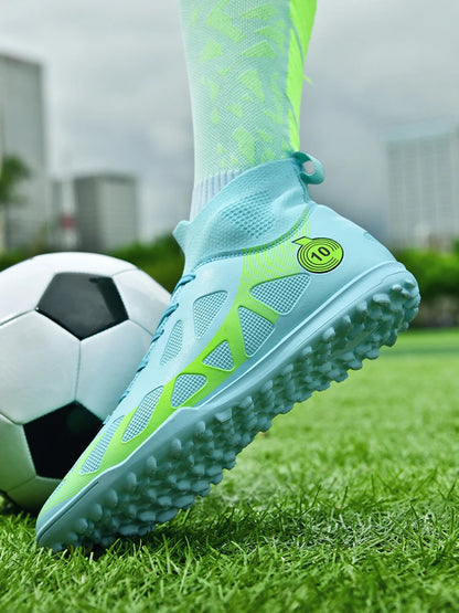 Professional Sports Football Shoes TF, Broken Nail Design, Durable Wear-Resisting Training Shoes for Teenagers, Adult High-Top Soccer Shoes