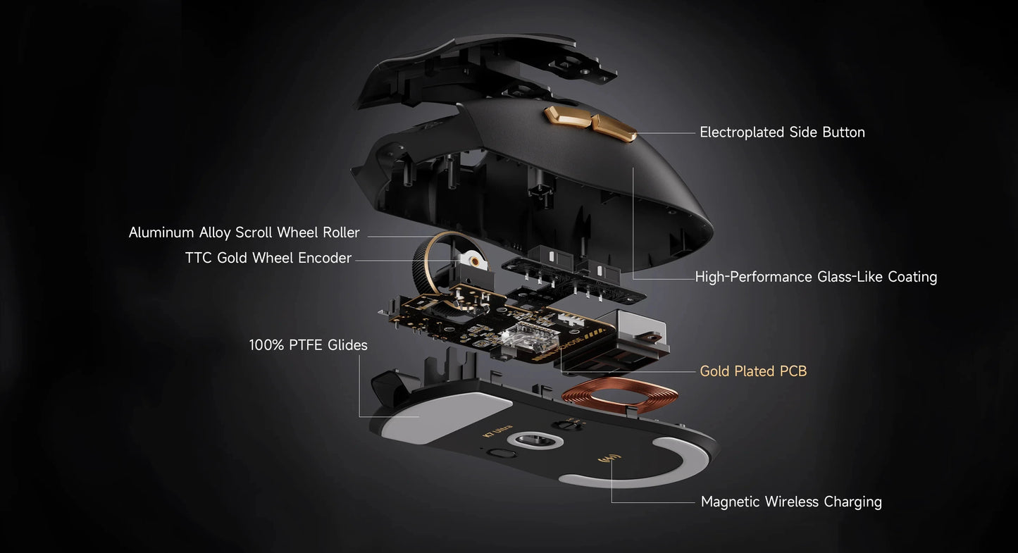 MCHOSE K7 Ultra trådløs gamingmus PAW3950 Dual 8K polling rate letvægts magnetisk trådløs opladningsdock til esport og kontor