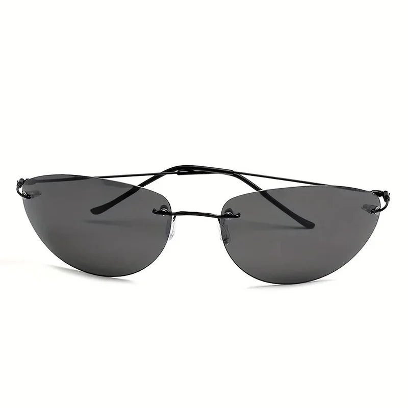 Ochelari de soare polarizați din titan, în stilul Neo din „Matrix”, ultralegeri, fără ramă, pentru bărbați, destinați conducerii, cu design de marcă – Oculos De So