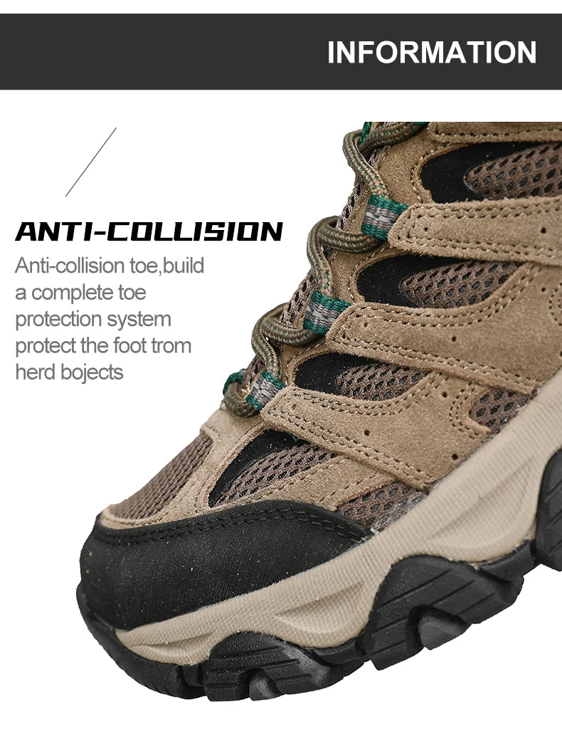 HIKEUP Hiking Shoes for Men, Designer Climbing Trekking Sneakers, Leather Outdoor Sports Work Shoes, Running Shoes